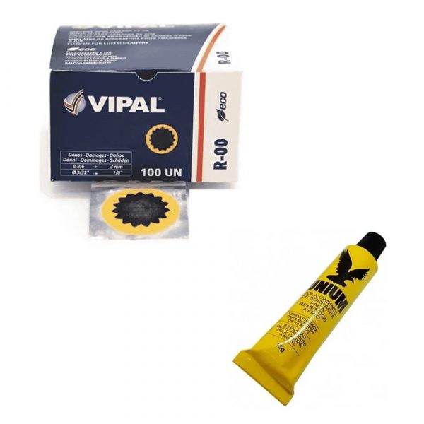 Kit Reparo Remendo Vipal R-00 + Cola Unium 1